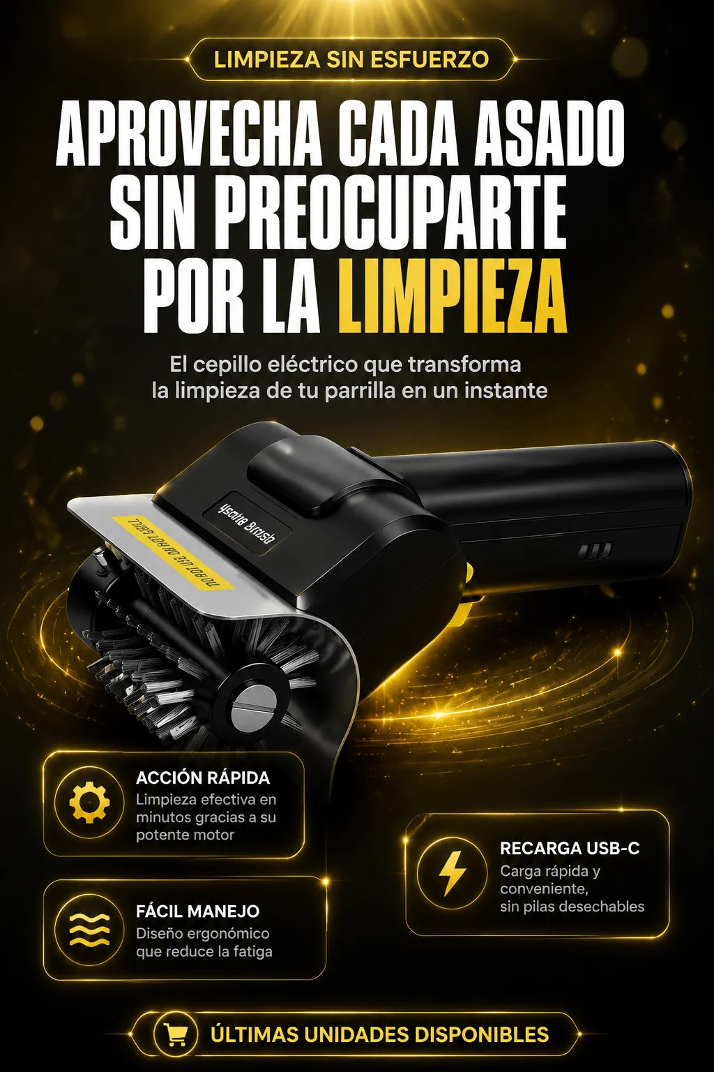 PROMO FIESTAS PATRIAS 🥩 | CEPILLO ELÉCTRICO LIMPIA PARRILLAS | OLVÍDATE DE RASCAR LA GRASA Y DISFRUTA EL ASADO